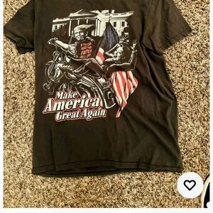 Black Graphic Tee with Patriotic Design